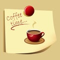 Coffee Time Note -EPS Vector- Royalty Free Stock Photo