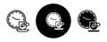Coffee time outline icon collection or set. Coffee time Thin vector line art Royalty Free Stock Photo