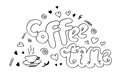 Coffee time poster concept.lettering design elements for cafe decoration and shop advertising.vector illustration Royalty Free Stock Photo