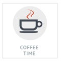 Coffee Time Simpel Logo Icon Vector Ilustration Royalty Free Stock Photo