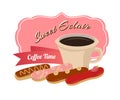Coffee Time with Sweet Eclairs Motivate Poster