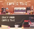 Coffee Time Two Horizontal Banners