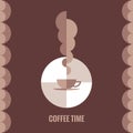 Coffee time - vector concept illustration for creative project. Abstract geometric background