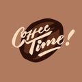 Coffee time 2 vintage hand lettering typography poster Royalty Free Stock Photo