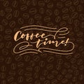 Coffee time 1 vintage hand lettering typography poster