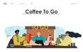 Coffee to go cafe shop service landing page