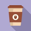 Coffee to go cup icon flat vector. Person drink high palpitating Royalty Free Stock Photo