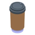 Coffee to go cup icon, isometric style Royalty Free Stock Photo