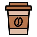 Coffee to go cup icon outline vector. Barista drink