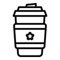 Coffee to go cup icon outline vector. Restaurant food