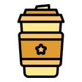 Coffee to go cup icon vector flat