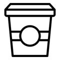 Coffee to go icon outline vector. Eating nut