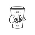 Coffee. Coffee to go lettering illustration. Coffee label badge emblem Royalty Free Stock Photo