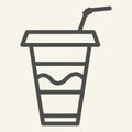Coffee to go line icon. Drink to go vector illustration isolated on white. Takeaway cup outline style design, designed Royalty Free Stock Photo