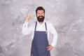 Coffee to go. nicest price in town. chef has a great idea. happy bearded chef just inspired. successful cook career Royalty Free Stock Photo