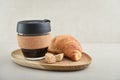 Coffee to-go in reusable travel mug