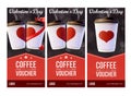 Coffee to Go Valentine`s Day Vouchers Concept