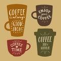 Coffee to go vintage illustrations set