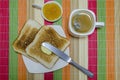 Coffee and toasted for breakfast Royalty Free Stock Photo