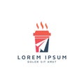 Coffee and travel negative space logo design Royalty Free Stock Photo