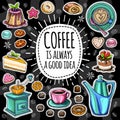 Coffee trendy vector set.