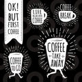 Coffee trendy vector set. Royalty Free Stock Photo