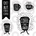 Coffee trendy vector set. Royalty Free Stock Photo