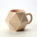 Beige Geometric Tile Mug With Squishy Finish - 3d Model