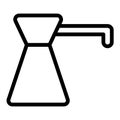 Coffee turk line icon. Coffee pot vector illustration isolated on white. Utensil outline style design, designed for web Royalty Free Stock Photo