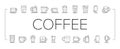 Coffee Types Energy Morning Drink Icons Set Vector .