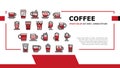 Coffee Types Energy Morning Drink Landing Header Vector