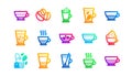 Coffee types and Tea icons. Mocha, Cappuccino and Latte. Classic icon set. Vector