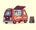 Coffee van. Hot drinks on wheels Royalty Free Stock Photo