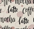 Coffee Vector brown stained texture with handlettering