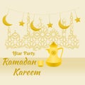 Coffee Vector Illustration and Decoration for Iftar Poster