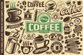 Coffee vector set of icons, logos, emblems, symbols and design elements