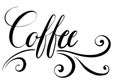 Handlettered text coffee for menu card in restaurants Royalty Free Stock Photo