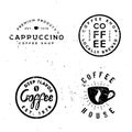 Coffee vintage minimal monochrome badges, retro old-styled labels Royalty Free Stock Photo