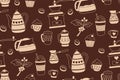 Coffee vintage seamless pattern cup drink beans breakfast boundless ornament endless design menu