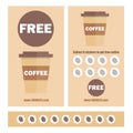 A coffee voucher or discount coupon. Vector Flat voucher template. Promotion Royalty Free Stock Photo