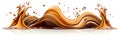 Coffee wave with splashes and drops against a white background as Background. Generative AI