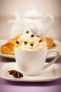 Coffee with whipped cream Royalty Free Stock Photo