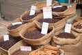 Coffee Wicker Baskets in Arabic Market Costarica Coffee Brasil C