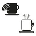 Coffee WiFi icon. Vector illustration. EPS 10.