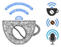 Coffee Wifi Source Polygonal Web Vector Mesh Illustration