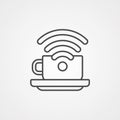Coffee wifi vector icon sign symbol