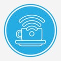 Coffee wifi vector icon sign symbol