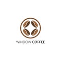 Coffee window logo template design