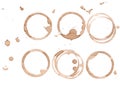 Coffee wine stain set for background and design