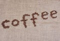Coffee word with beans Royalty Free Stock Photo